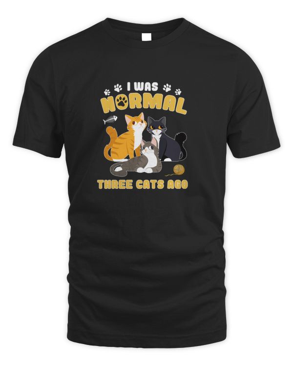 Cats 365 I Was Normal Three Cats Ago - Funny Cat Lover Pullover Hoodie